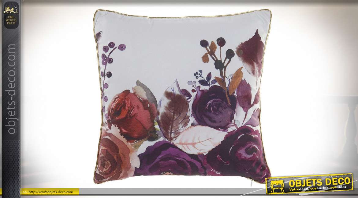 COUSSIN POLYESTER 40X40 400 GR. FLORAL VELOURS