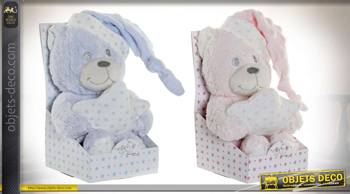 PELUCHE POLYESTER 10X10X15 OURS 2 MOD.