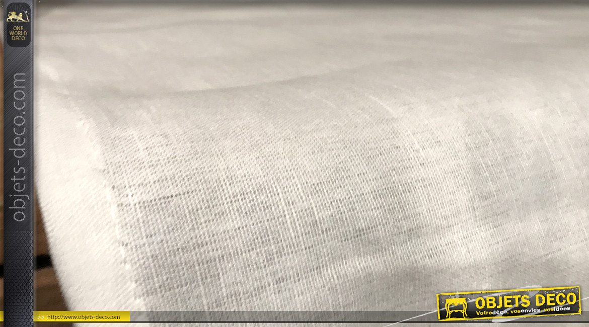 Chemin de table rectangulaire en lin et coton, coloris blanc cassé, 150 cm