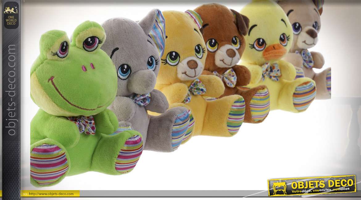PELUCHE POLYESTER 15X12 ANIMAUX 6 MOD.