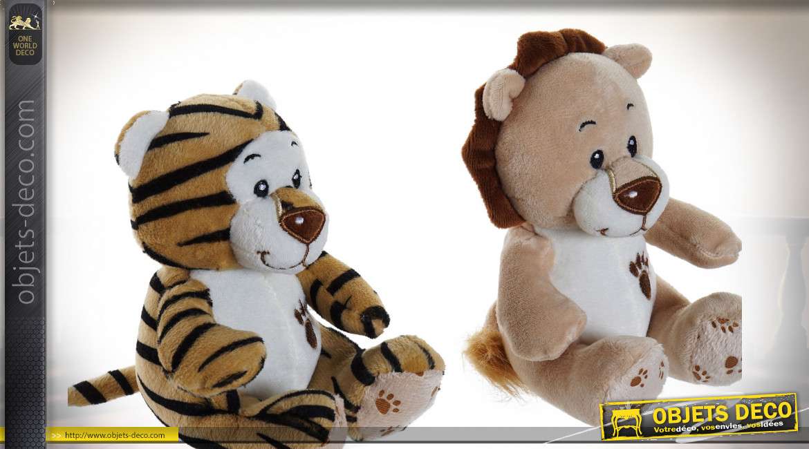 PELUCHE POLYESTER 13X12X14 ANIMAUX 6 MOD.