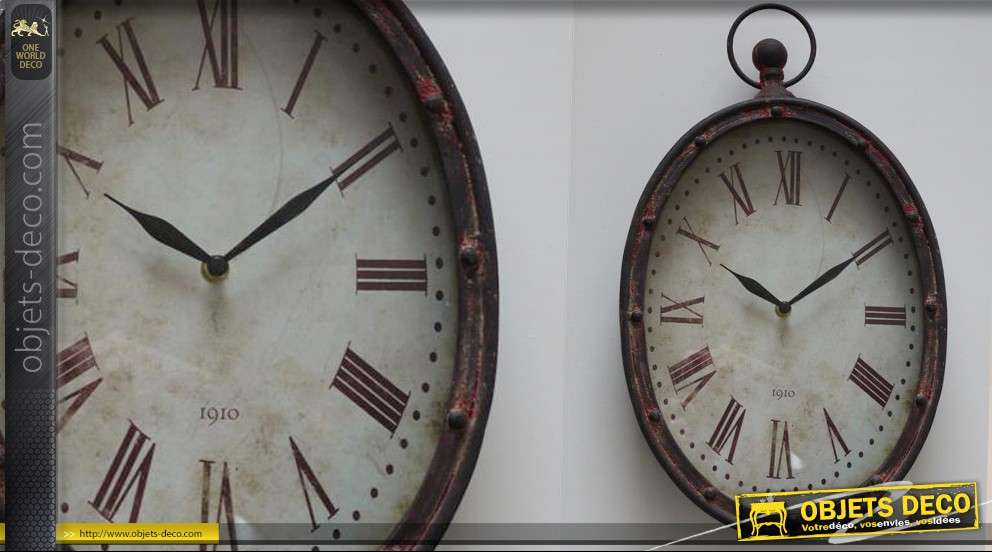 Horloge ovale style montre à gousset vintage