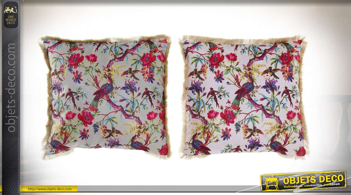 COUSSIN POLYESTER 45X45 0,45 FLORAL VELOURS 2 MOD.