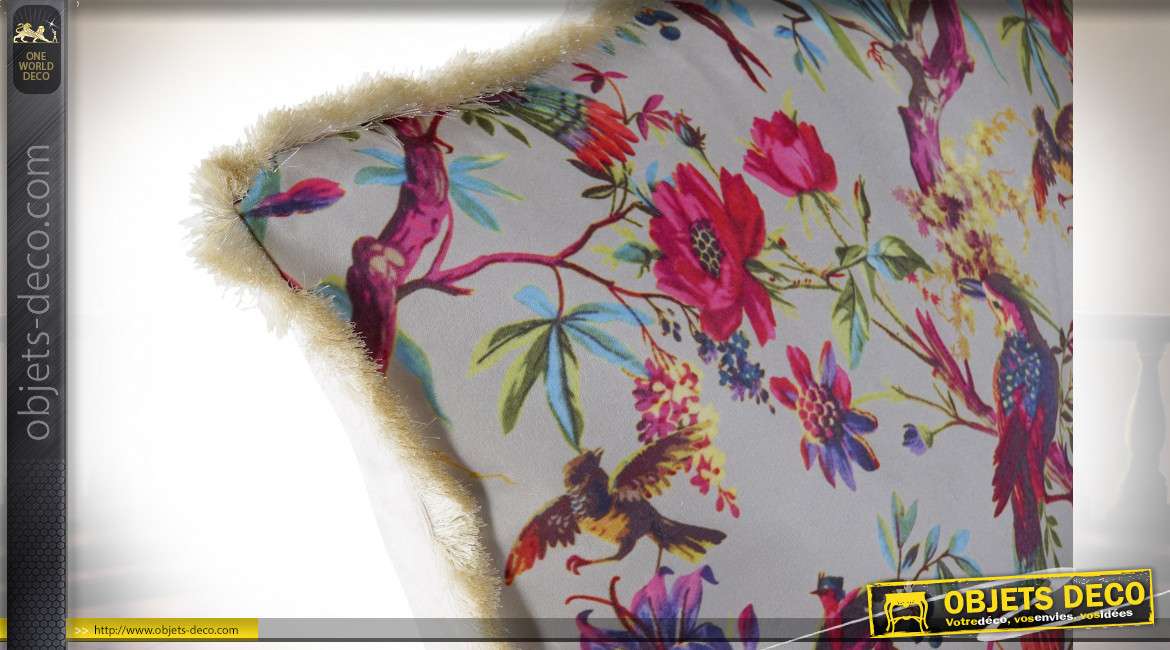 COUSSIN POLYESTER 45X45 0,45 FLORAL VELOURS 2 MOD.