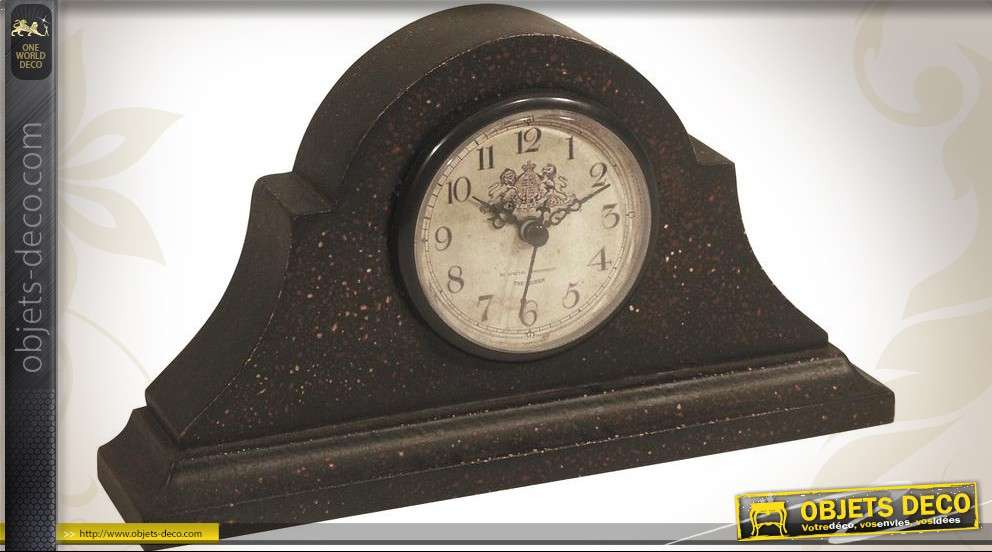Horloge de cheminée en bois style vintage