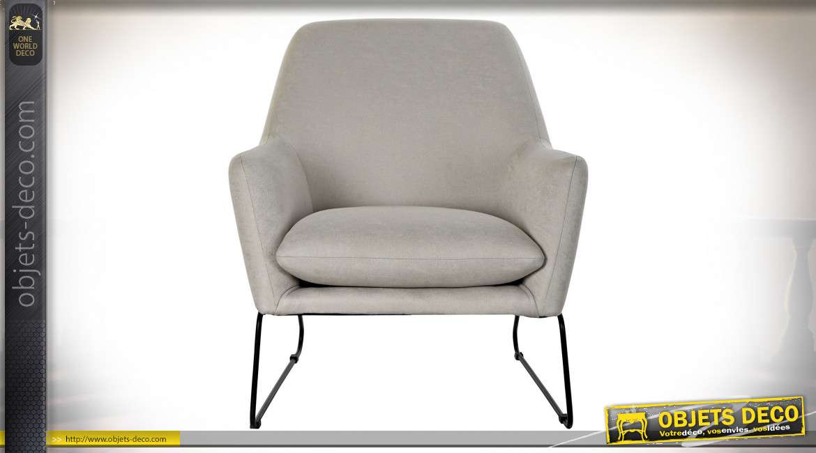 FAUTEUIL POLYESTER 74X82X82 BEIGE