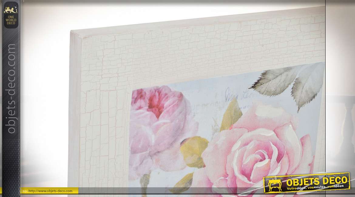 TABLEAU TOILE 40X3X40 ROSES