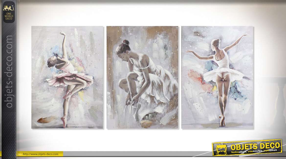 Tableau Danseuse : Ballerine et Satin doré, Hauteur 122,5 cm