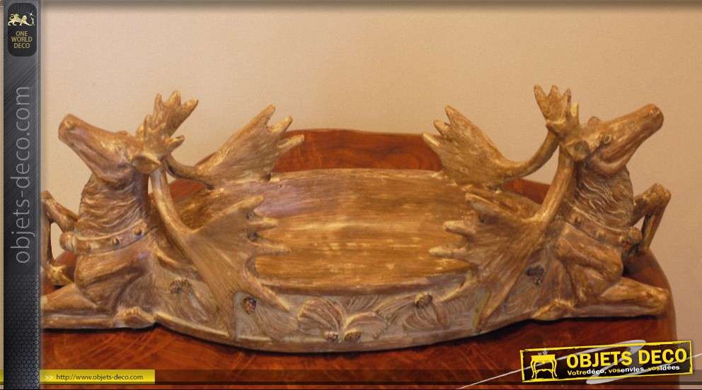 Corbeille de table décorative têtes de rennes