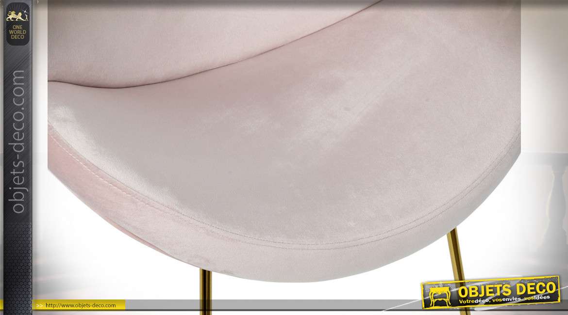 CHAISE POLYESTER MÉTAL 63X57X73 730 VELOURS ROSE