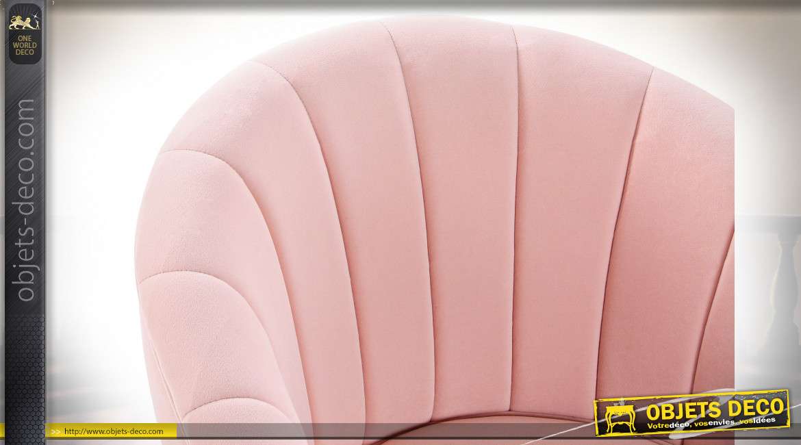 FAUTEUIL POLYESTER BOIS 70X71X80 ROSE
