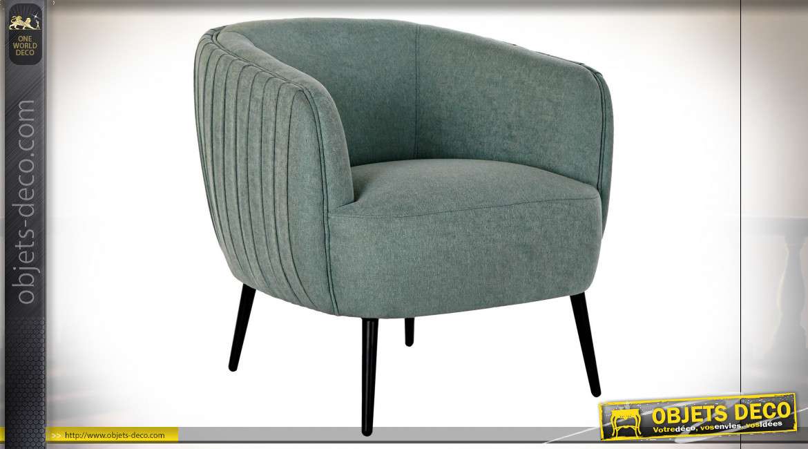 FAUTEUIL POLYESTER MÉTAL 77X80X74 TURQUOISE