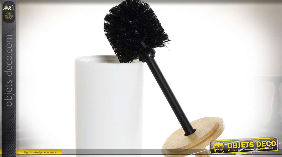 SUPPORT BROSSE WC GRÈS BAMBOU 12X38 BLANC