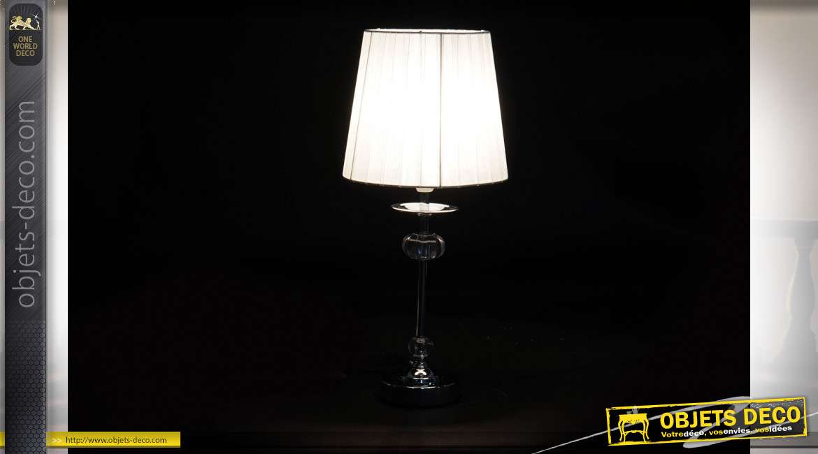LAMPE DE TABLE MÉTAL ACRYLIQUE 20X43X5 BLANC