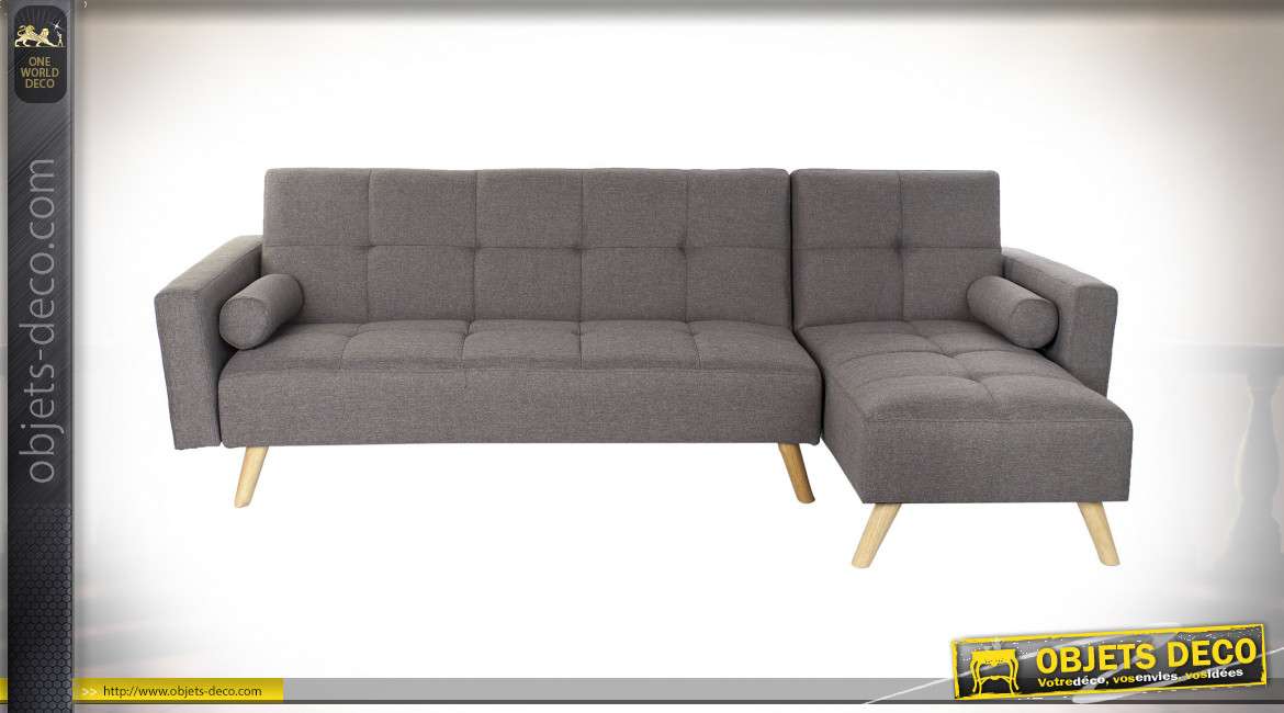 CANAPÉ CONVERTIBLE POLYESTER 255X163X85 3 PLACES