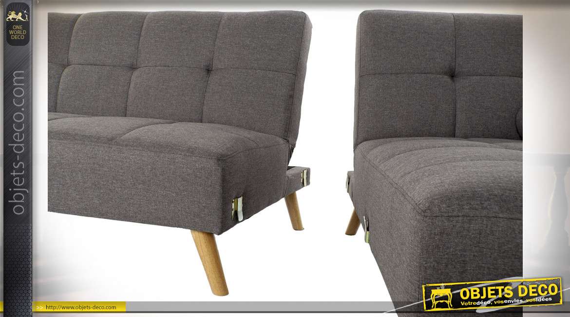 CANAPÉ CONVERTIBLE POLYESTER 255X163X85 3 PLACES