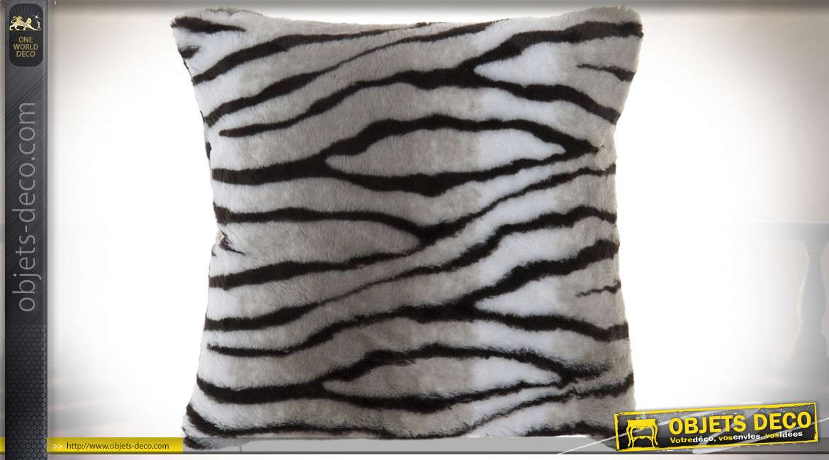 COUSSIN POLYESTER 45X45 380 GR. ZEBRE BICOLORE