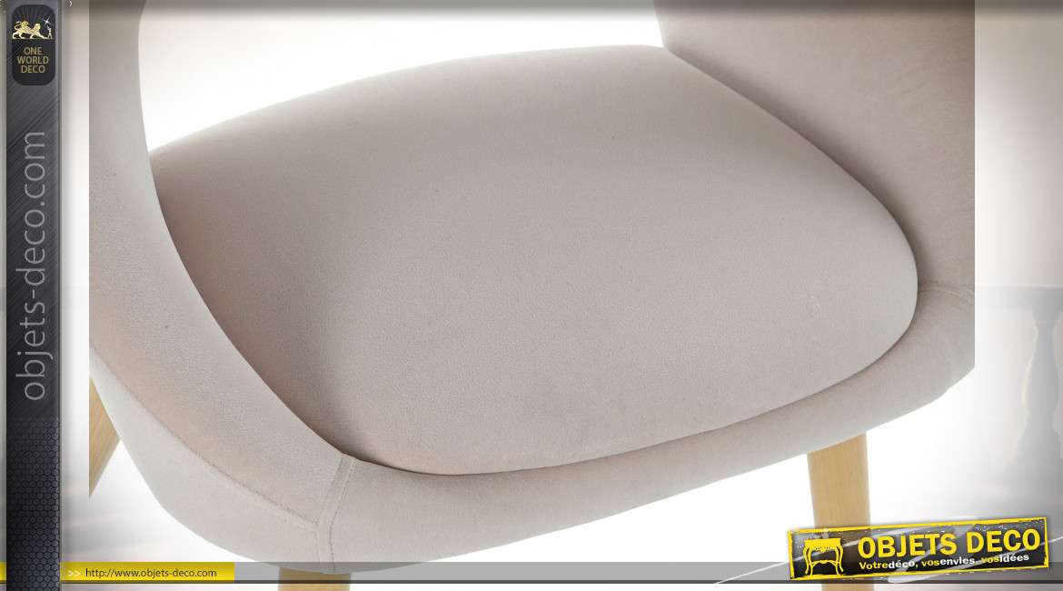 CHAISE POLYESTER BOIS 63X53X83 BEIGE