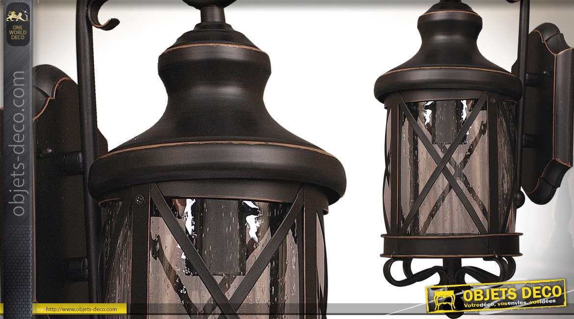 Lanterne applique extérieure finition bronze doré style vintage 64 cm 1 x E27