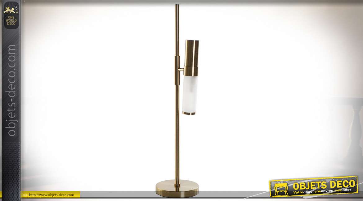 Grande lampe de bureau en métal finition dorée esprit rétro, 76cm