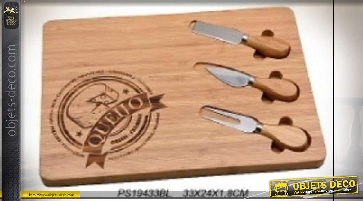 PLANCHE BAMBOU 33X24X1,8 FROMAGES NATUREL