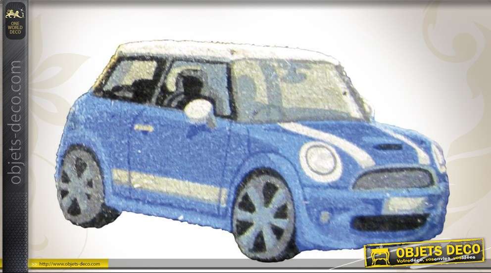Paillasson décoratif Austin Mini bleue