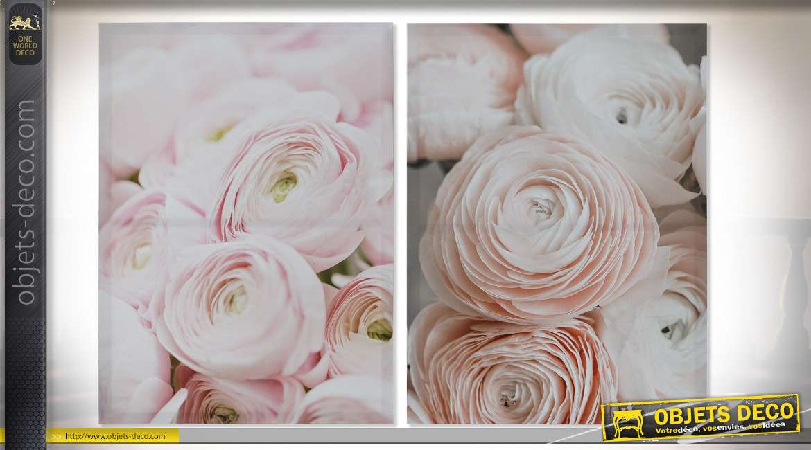 TABLEAU TOILE PIN 50X1,8X70 ROSES 2 MOD.
