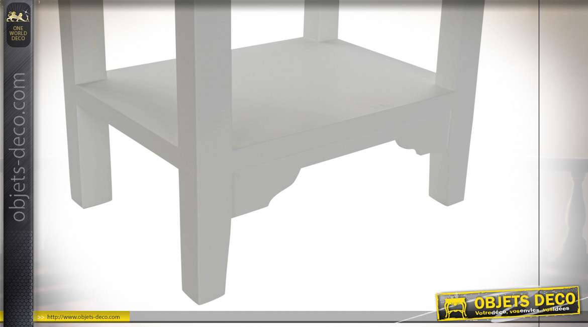 Table de chevet en bois finition blanche, de style scandinave, 1 tiroir, 64cm