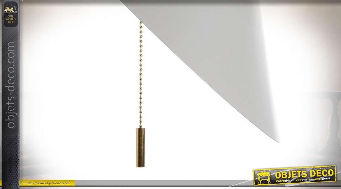 Lampe de bureau en marbre finition blanche et dorée, 53cm