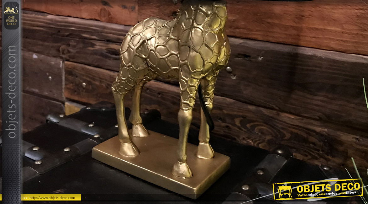 Lampe de table forme de girafe finition dorée, 42cm