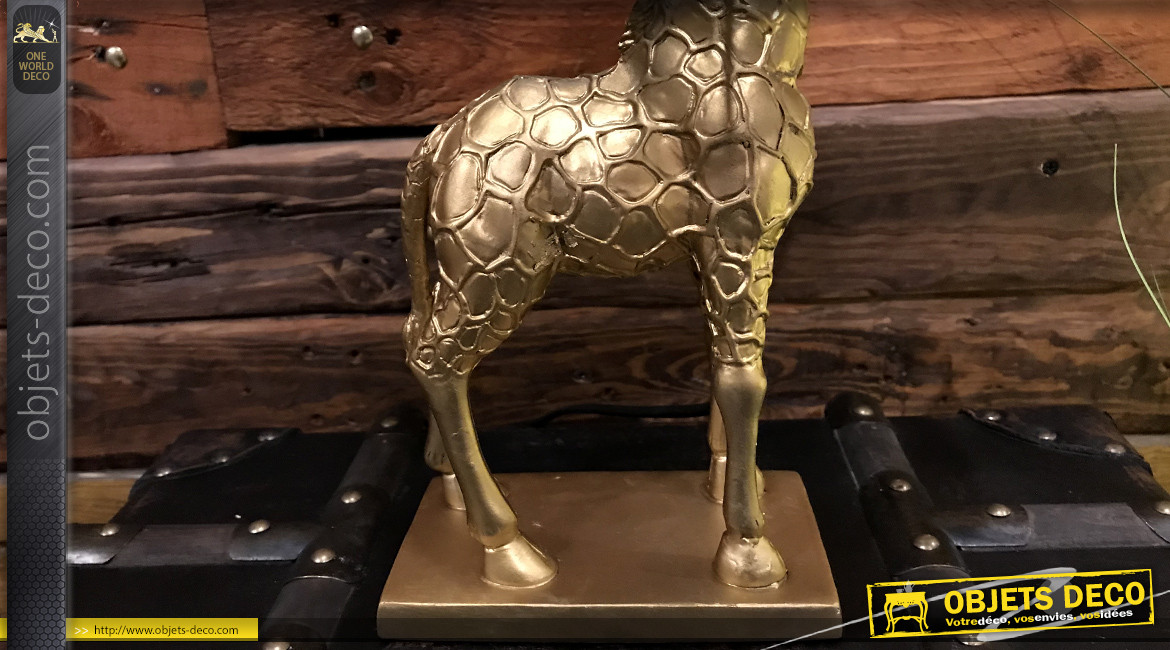 Lampe de table forme de girafe finition dorée, 42cm