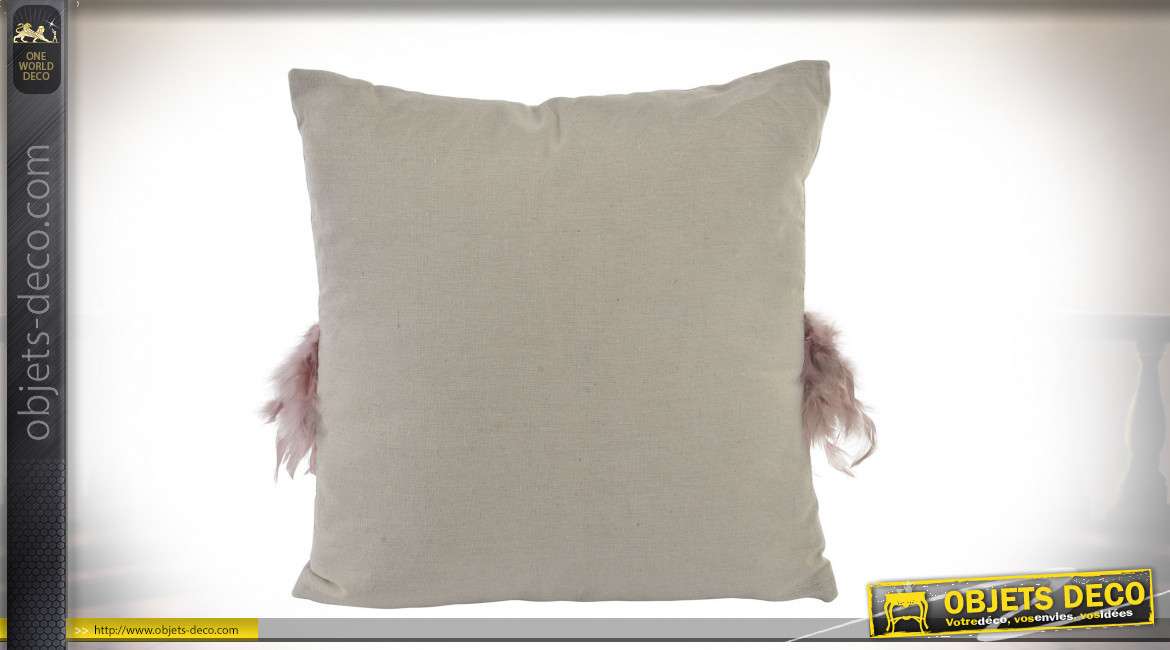 COUSSIN POLYESTER COTON 45X45 400GR PLUMES 2 MOD.