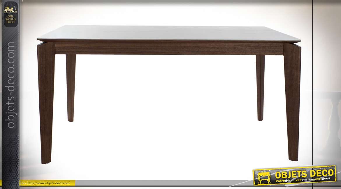 Table en bois de noyer et céramique style rétro, 160cm