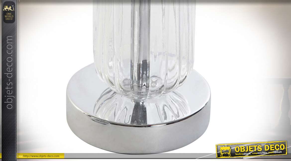Série de deux lampes de chevets en verre style moderne, 38cm