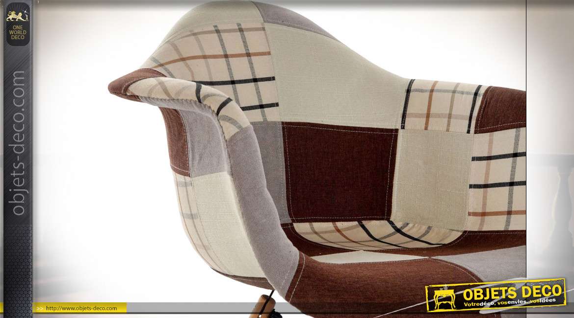 CHAISE POLYESTER PIN 60,5X64X83 45,5 PATCHWORK