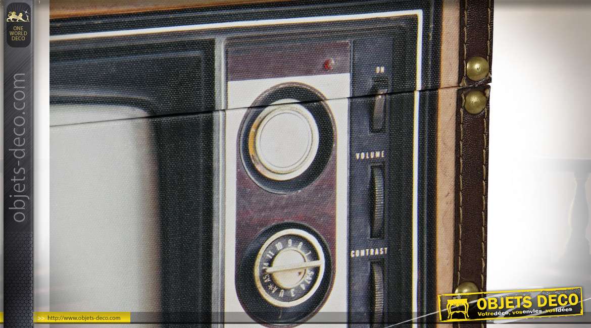 Série de trois coffres de rangement vieilles télévisions de style rétro, 60cm