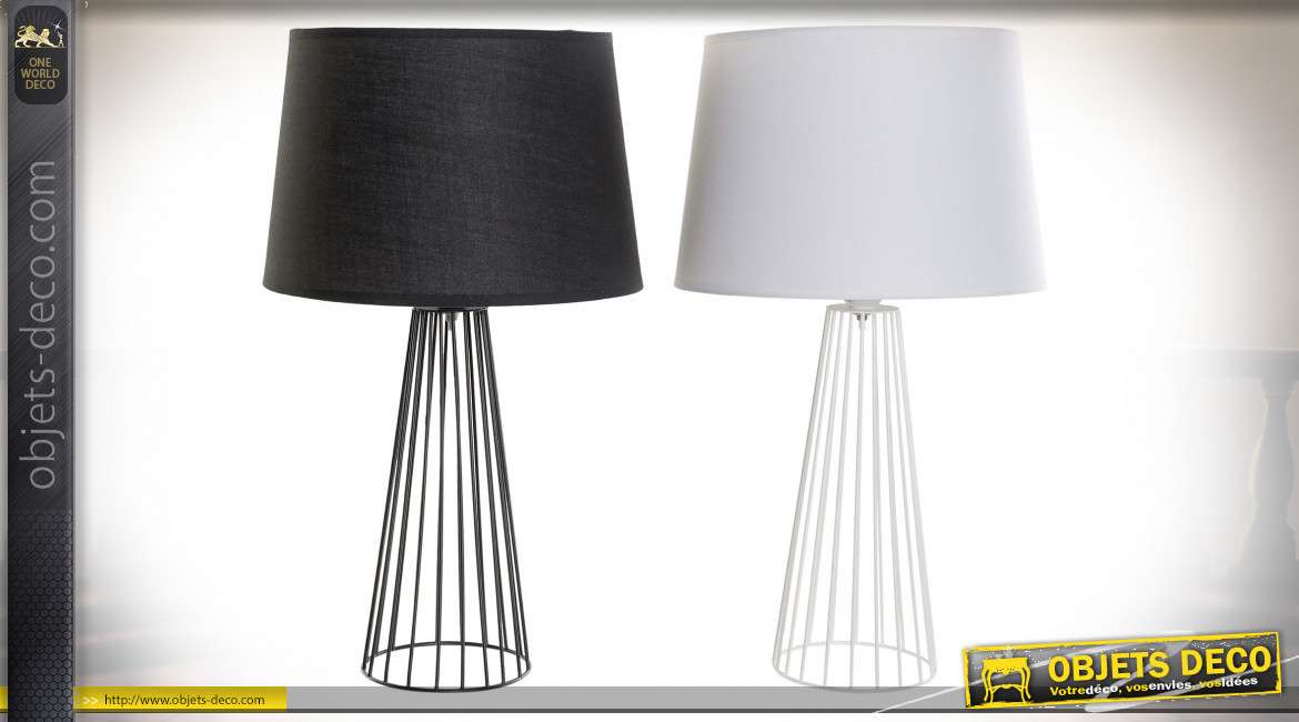 Série de deux lampes de chevet bicolore de style moderne design, 52cm