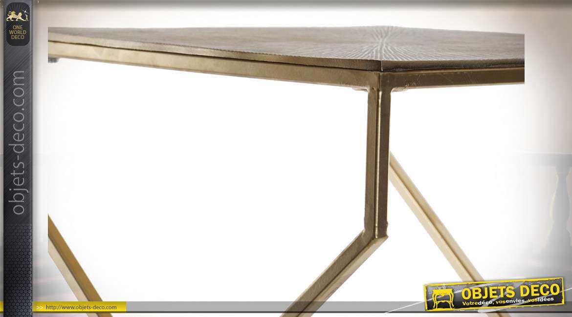 Tables d'appoints gigognes en aluminium finition dorée de style moderne design, 54.5cm