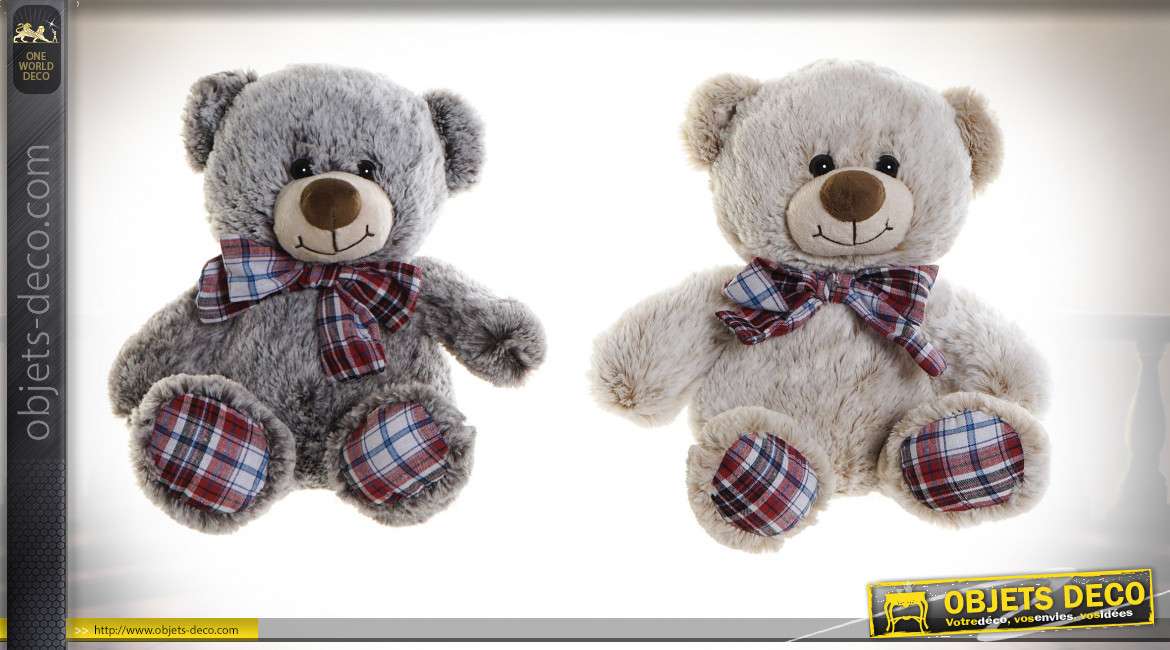 PELUCHE POLYESTER 30X24X32 30CM OURS 2 MOD.
