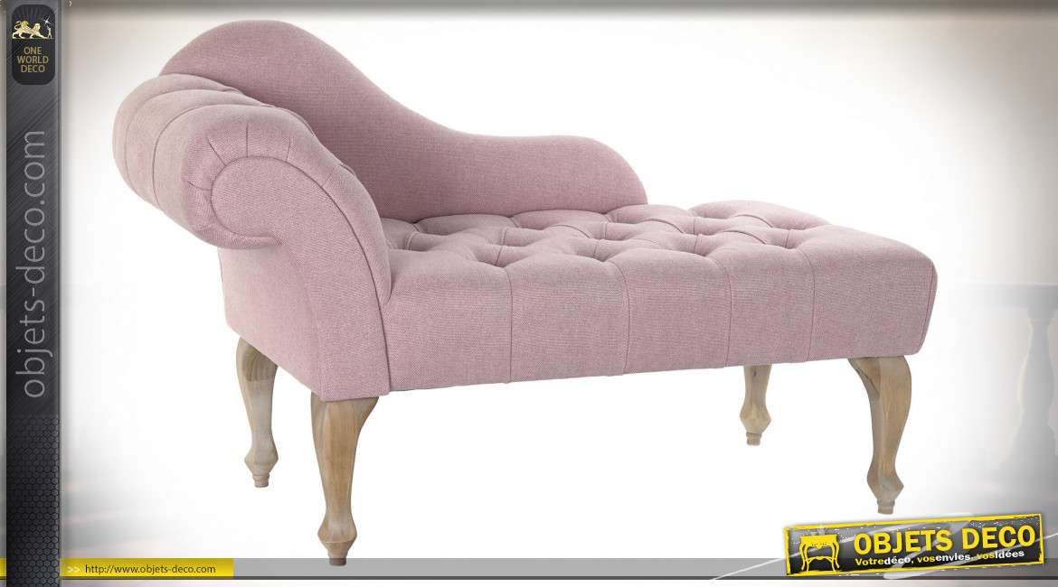CHAISE LONGUE POLYESTER 119X55X78 ROSE