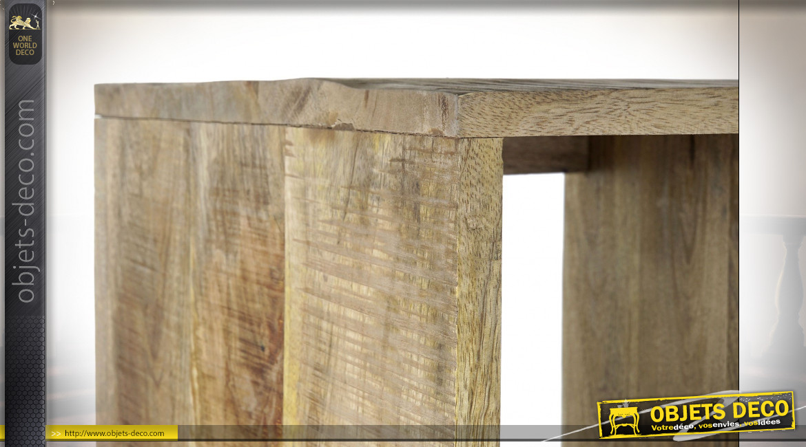 Vaisselier en bois de manguier finition naturelle ambiance rustique, 170cm