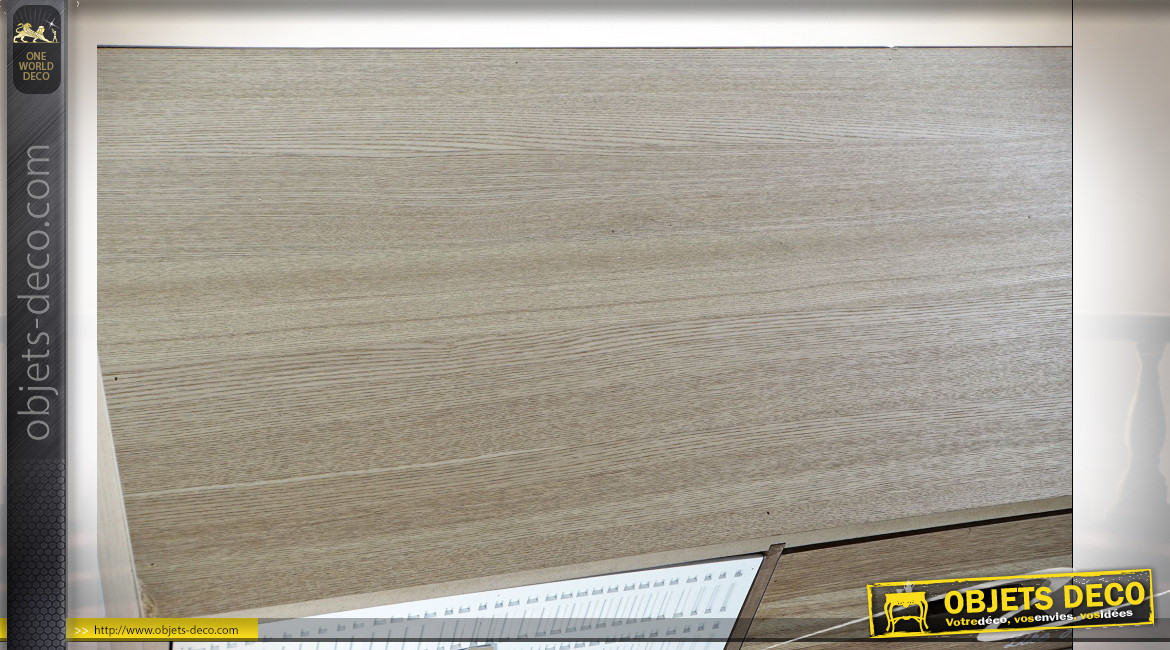 Bureau de style moderne en bois finition naturelle et blanche, 100cm