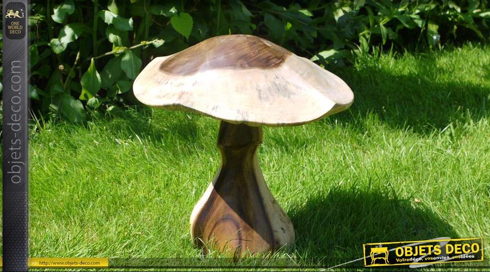 Sculpture en bois d'un champignon (36 cm)
