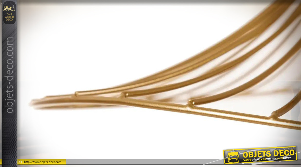 Suspension Libellule en métal doré effet brossé, filamentée et aérienne, Ø50cm