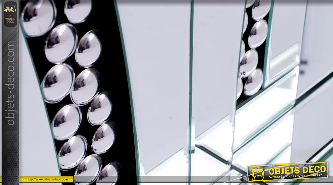 Console miroir en forme de V, style moderne contemporain ambiance lumineuse, 120cm