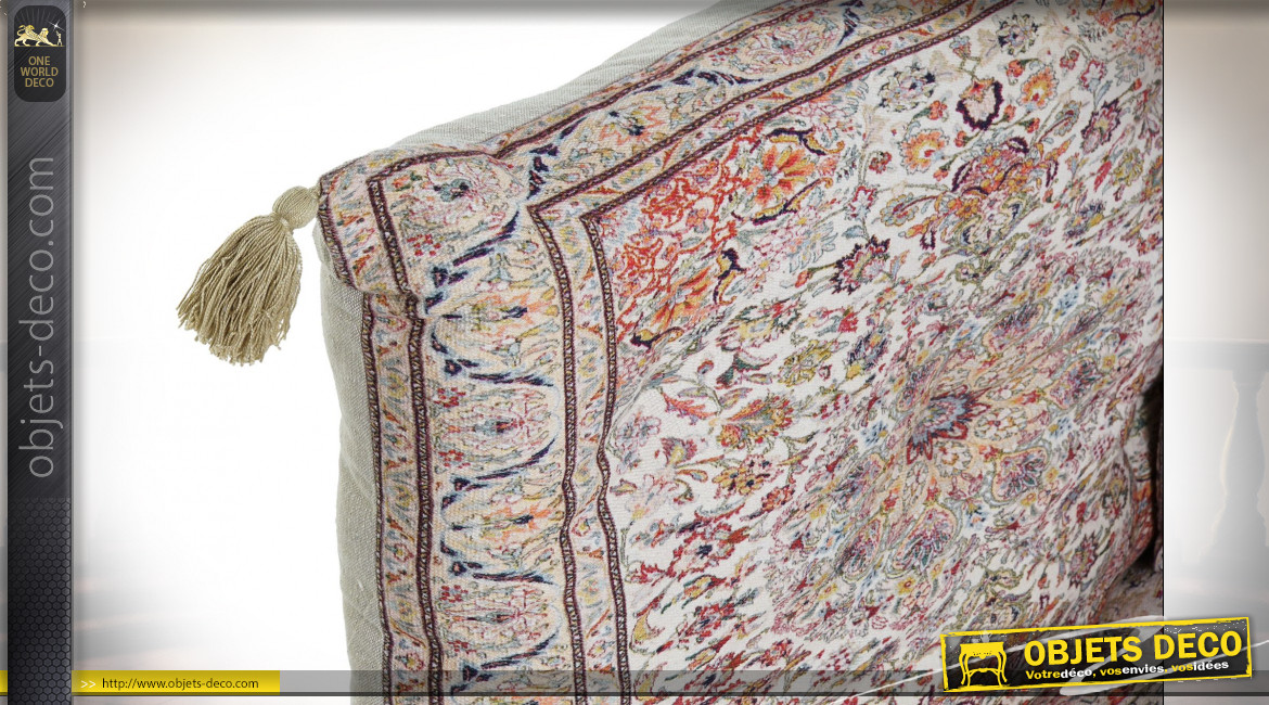 Ensemble de coussins pour canapé en coton très coloré ambiance orientale, 155cm