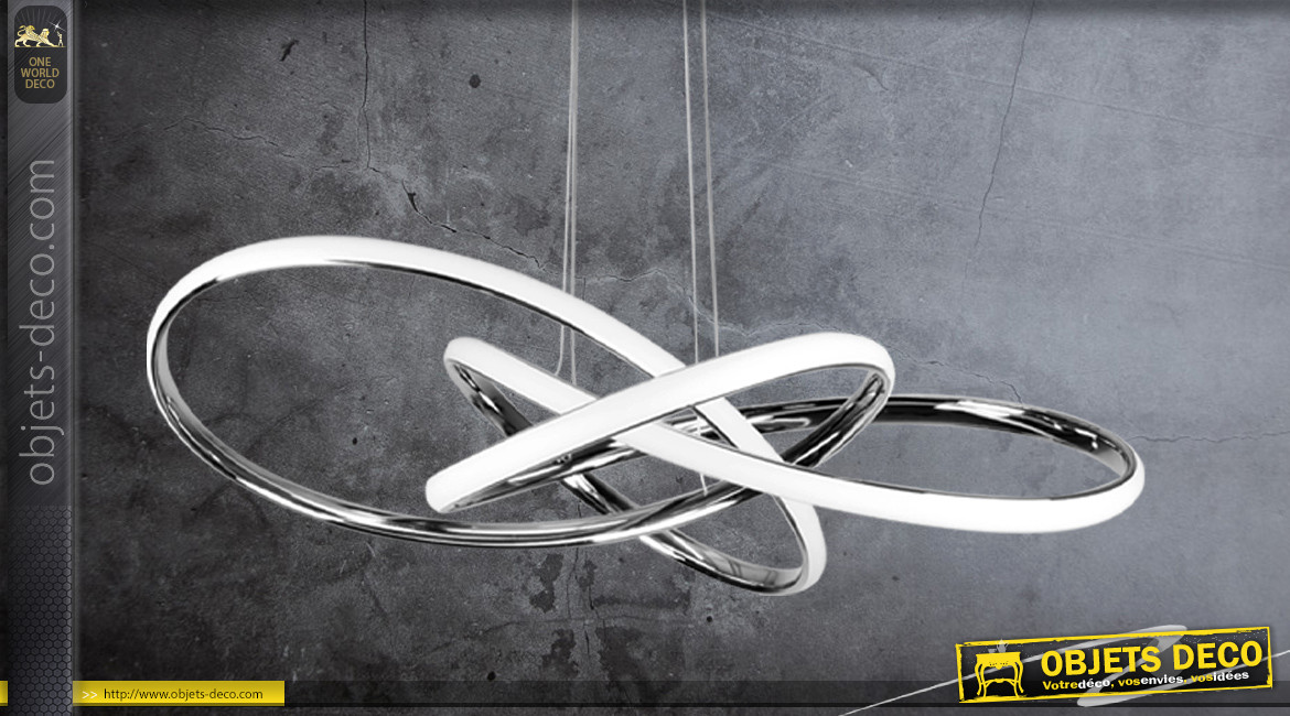 Suspension en aluminium en forme de noeud, ambiance design moderne, 62cm