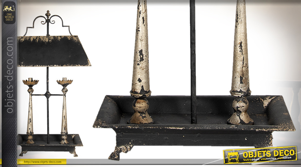 Grande lampe de salon à deux feux, forme de chandelier ancien