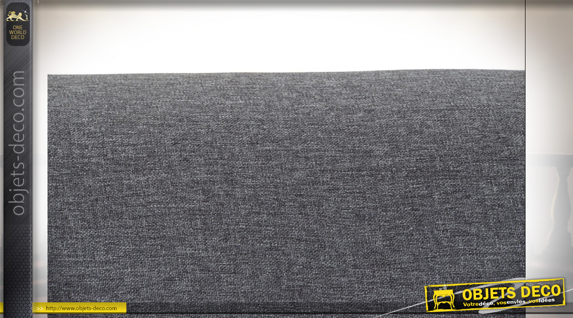 Canapé 3 personnes en polyester finition gris foncé de style contemporain, 230cm