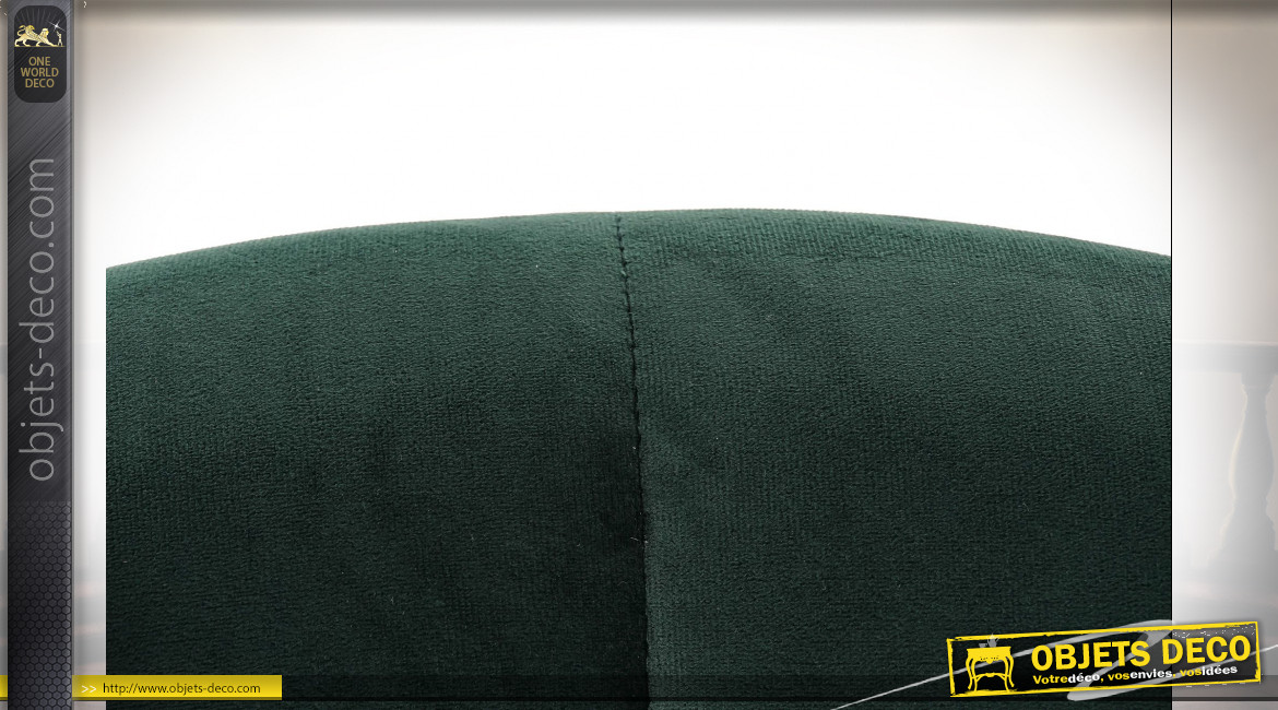Fauteuil en tissu effet velours finition vert sapin de style rétro, 82cm